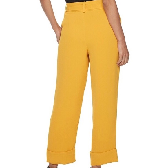 BOHO Style CARA & SANTANA (Apt.9) Mustard CAPRI PANTS Loosely Fit Size 10 - Picture 2 of 13